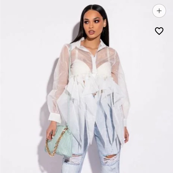 Akira Silk See Through Top - Picture 1 of 4